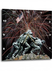 DPP 14248 3 Marine Corp Memorial With Fireworks Wall Clock Multicolour 15x15inch