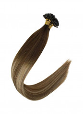 Straight Hair Extension Dark Brown/Medium Brown/Blonde