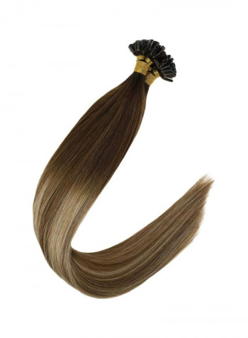 Straight Hair Extension Dark Brown/Medium Brown/Blonde