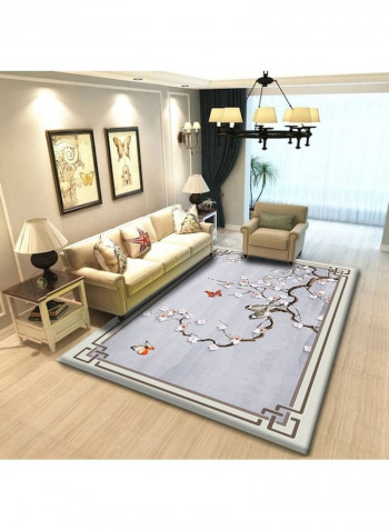 3D Floral Printed Carpet Multicolour 120x160cm
