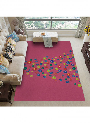 Printed Non-Skid Carpet Pink/Yellow/Blue 120x160cm