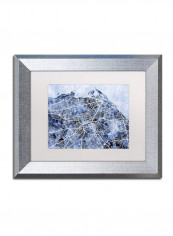 Edinburgh Street Map B And W Silver Framed Wall Art Multicolour 11 x 14inch