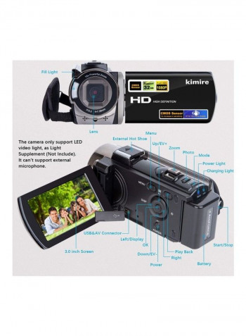 Digital Camera Recorder Full HD 1080P 15FPS 24MP HDV-604S Black