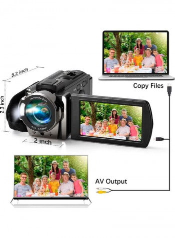 Digital Camera Recorder Full HD 1080P 15FPS 24MP HDV-604S Black