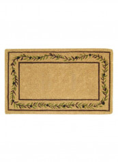 Olive Branch Border Plain Doormat Beige/Brown/Green 22 x 36inch