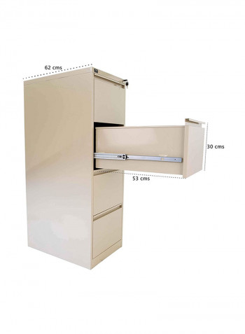 4-Drawer Steel Filling Cabinet Beige