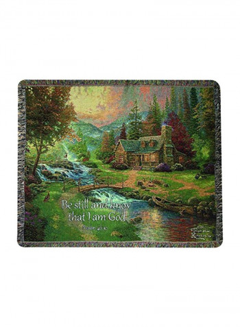 Poly-Cotton Throw Green/Red/Brown 50x60inch