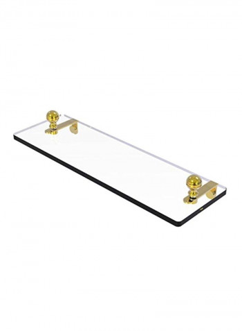 Mambo Vanity Beveled Edges Glass Shelf Clear/Gold 16inch