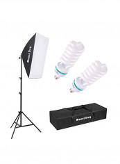 Photography Continuous Softbox Lighting Kit With 2-Piece Bulb Black/White
