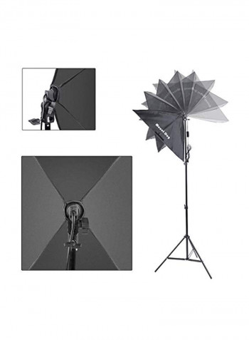 Photography Continuous Softbox Lighting Kit With 2-Piece Bulb Black/White