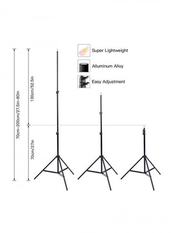 Photography Continuous Softbox Lighting Kit With 2-Piece Bulb Black/White