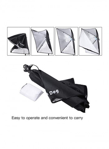 Photography Continuous Softbox Lighting Kit With 2-Piece Bulb Black/White