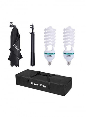 Photography Continuous Softbox Lighting Kit With 2-Piece Bulb Black/White