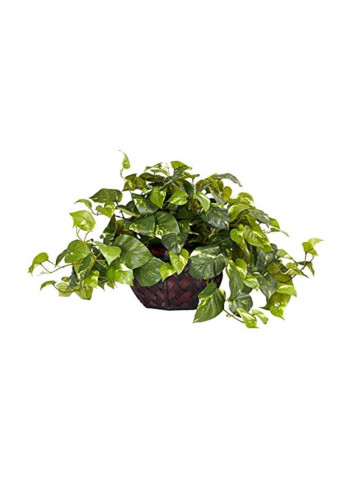 Pothos With Vase Artificial Plant Green/Brown