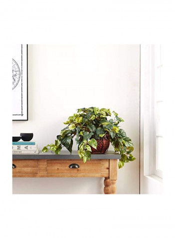 Pothos With Vase Artificial Plant Green/Brown