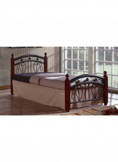 Single Bed With Medical Mattress Cherry Brown 190x20x90centimeter