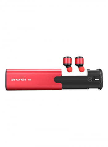 T8 Bluetooth In-Ear Earphones With Charging Base Rose Red