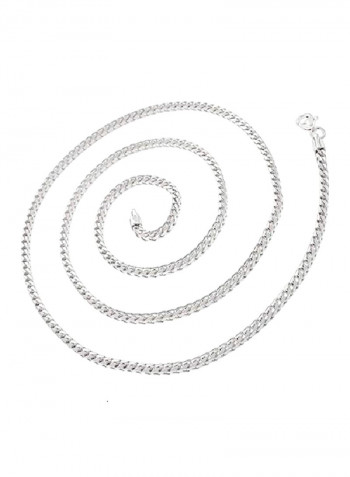 Rhodium Plated 925 Sterling Silver Chain Necklace