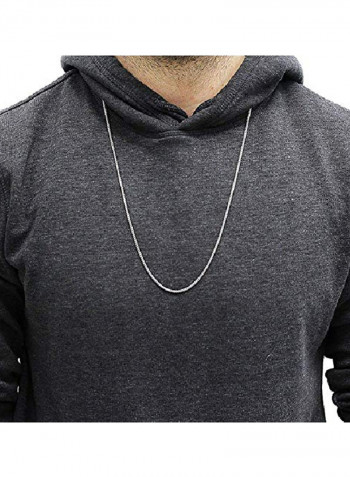 Rhodium Plated 925 Sterling Silver Chain Necklace