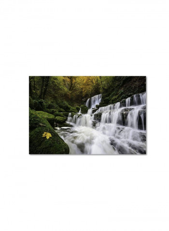 The Song Of Autumn Artwork Canvas Wall Art White/Green 16 x 24inch