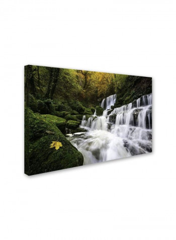 The Song Of Autumn Artwork Canvas Wall Art White/Green 16 x 24inch