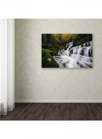 The Song Of Autumn Artwork Canvas Wall Art White/Green 16 x 24inch