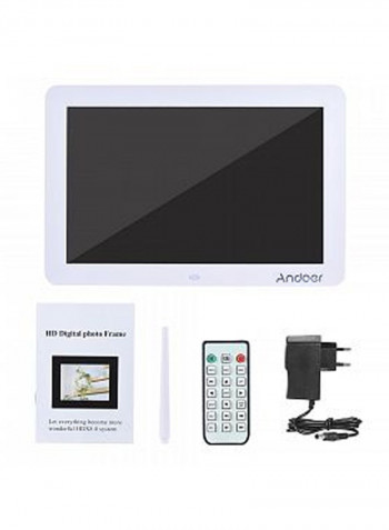 LED Digital Picture Frame With Remote - EU Plug White