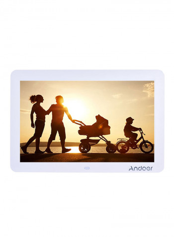 LED Digital Picture Frame With Remote White 33 x 30.2 x 7.2centimeter