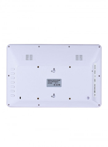 LED Digital Picture Frame With Remote White 33 x 30.2 x 7.2centimeter