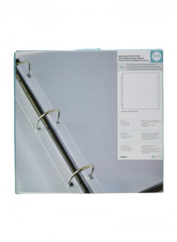 50-Piece Ring Page Protector Set Clear