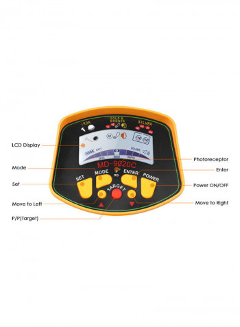 Waterproof Metal Detector With Shovel And Rake Yellow