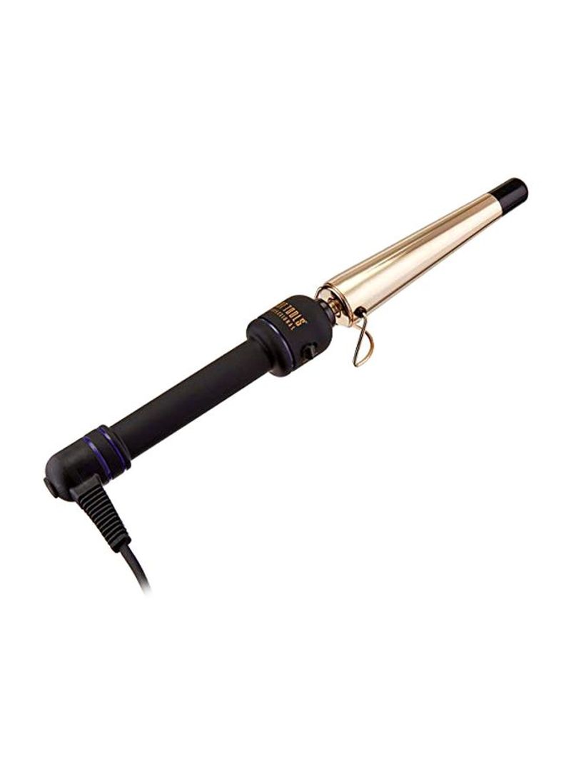 24K Gold Tapered Curling Iron Gold/Black 3/4-1 1/4inch