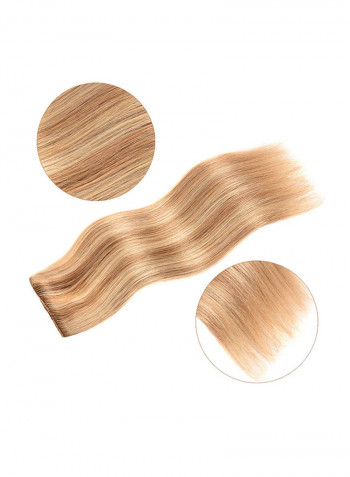 5-Piece Straight Clip In Human Hair Extension Light Ash Blonde Mix Blonde #18/613 18inch