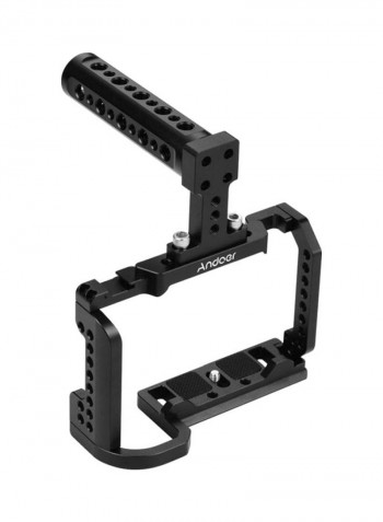 Video Camera Cage and Top Handle Kit with Cold Shoe Mount Black