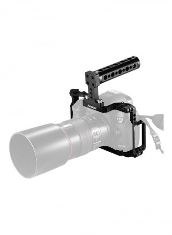 Video Camera Cage and Top Handle Kit with Cold Shoe Mount Black