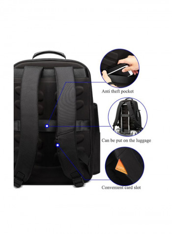 Three-Layer Waterproof Laptop Bag 35 x 22.5 x 44centimeter Black