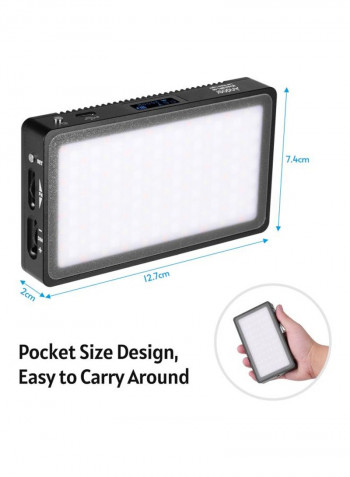 3200 mAh RGB Photography LED Light 12.7x7.4x2cm White/Black