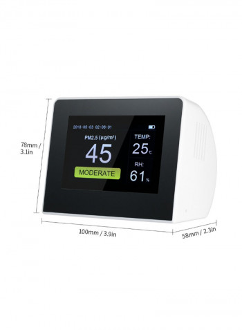 Multi-Functional Air Quality Tester Black/White 100 x 78 x 58millimeter