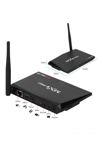 Mx9 Pro Android 7.1 TV Box US Plug V2927US Black