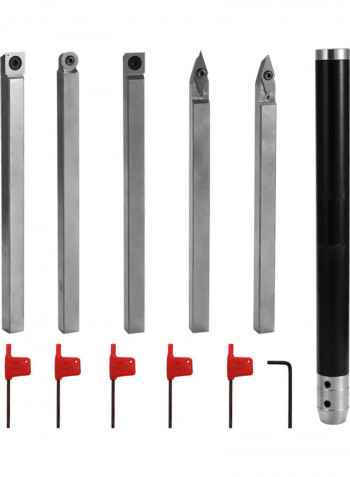 6-Piece Alloy Steel Woodworking Tools Silver/Black