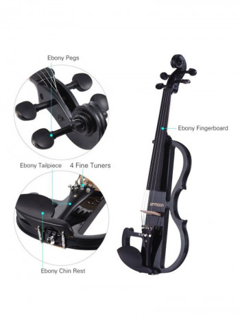 10-Piece 4/4 Electric Violin Fiddle Set