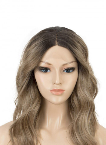 Short Bob Wigs Wavy Ash Brown 22.5inch