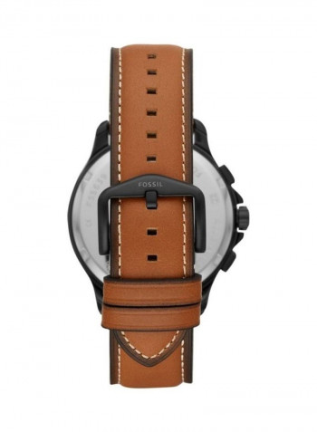 Men's Monty Black Round Leather Watch