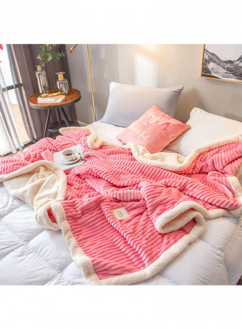 Soft Comfortable Bed Blanket Cotton Pink 200x230centimeter