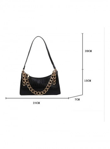Women's Solid Color Fashion Underarm Single Bag Black