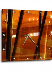 Orange Contemporary Wall Clock Orange 15 X 15inch