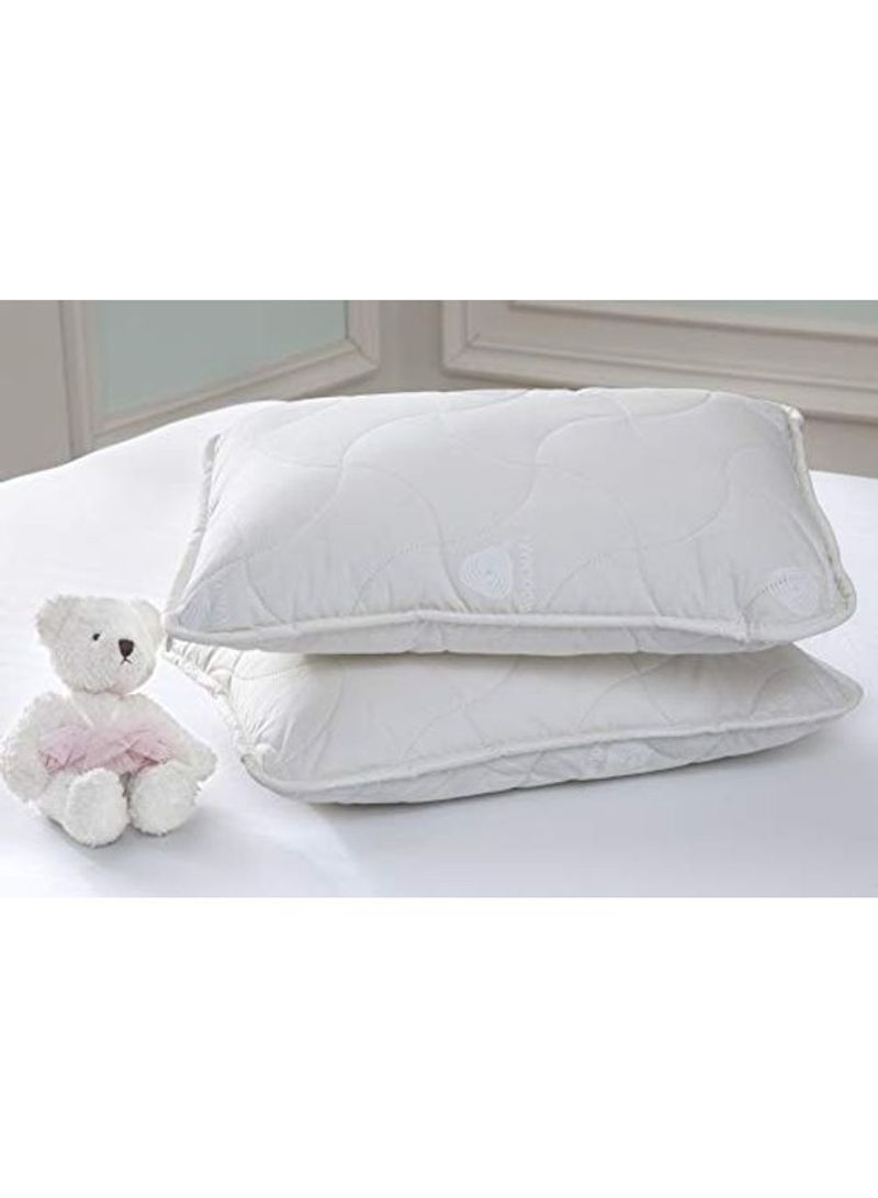 2-Piece Wool Baby Pillow Combination White 35 x 40cm
