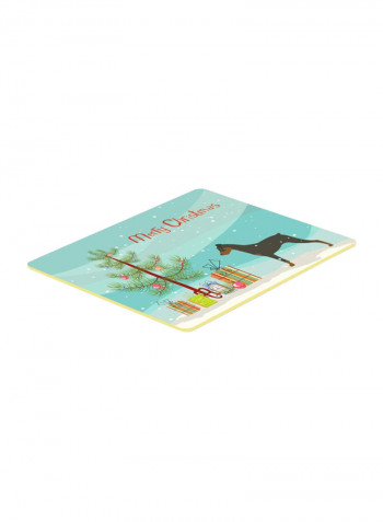 German Pinscher Merry Christmas Tree Kitchen/Bath Mat Multicolour 18 x 18inch