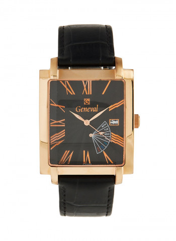 Men's Leather Analog Wrist Watch GL141RBB