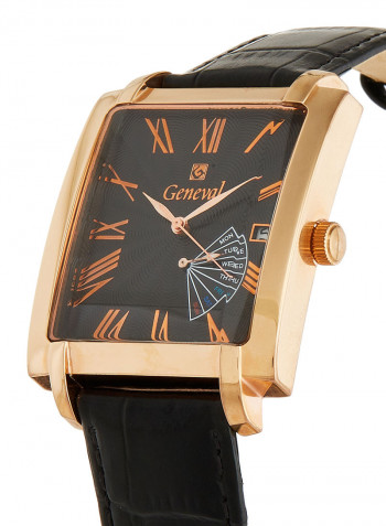 Men's Leather Analog Wrist Watch GL141RBB